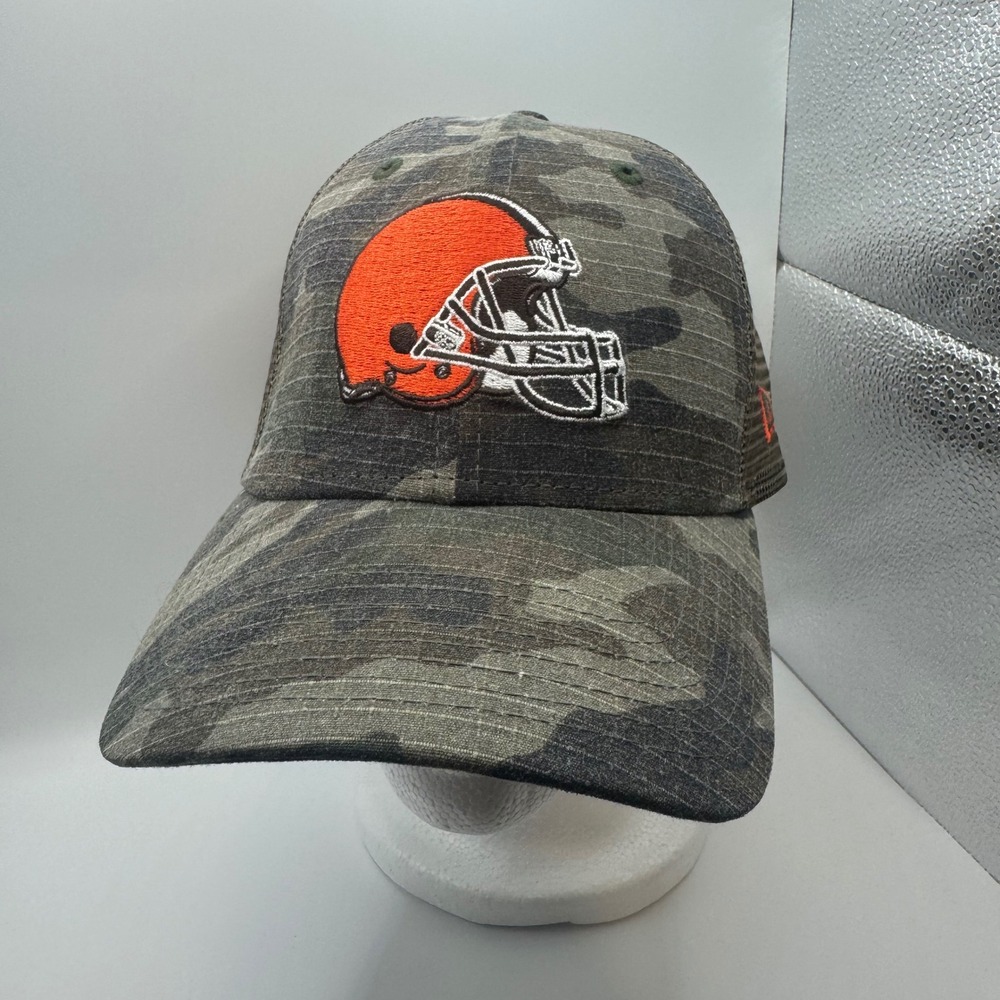 New Era OSFM Cleveland Browns Trucker Hat Mens Camo 9FORTY NFL Snapback Cap
